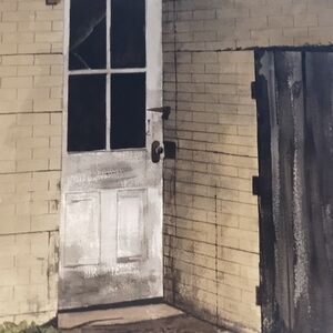 Al's Workshop by Sherman Groenke Watercolor Painting 24x30 #eshopchicago